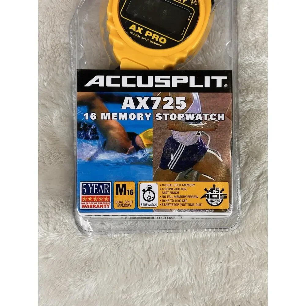 ACCUSPLIT AX725 PRO MEMORY (16) Dual Line Stopwatch (Yellow)